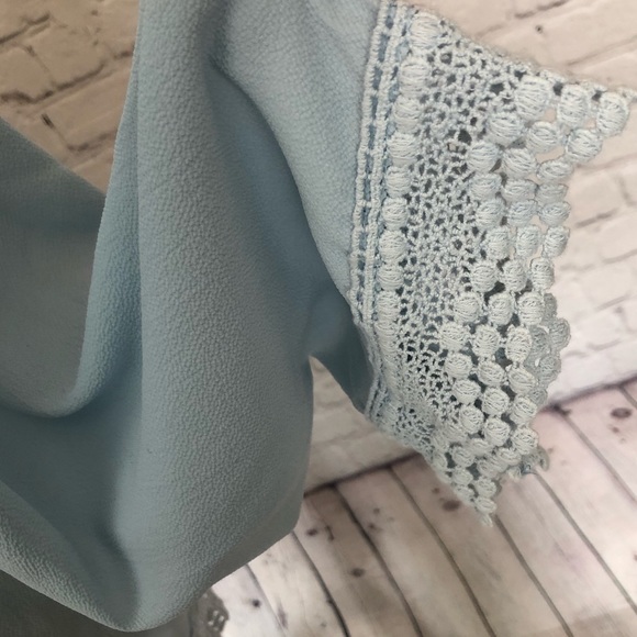 Sage / blue long sleeve blouse - Picture 2 of 3